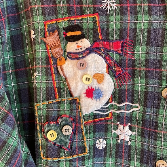 Victoria Jones Woman Winter Christmas Button Up Shirt Sz 26W - Picture 4 of 7